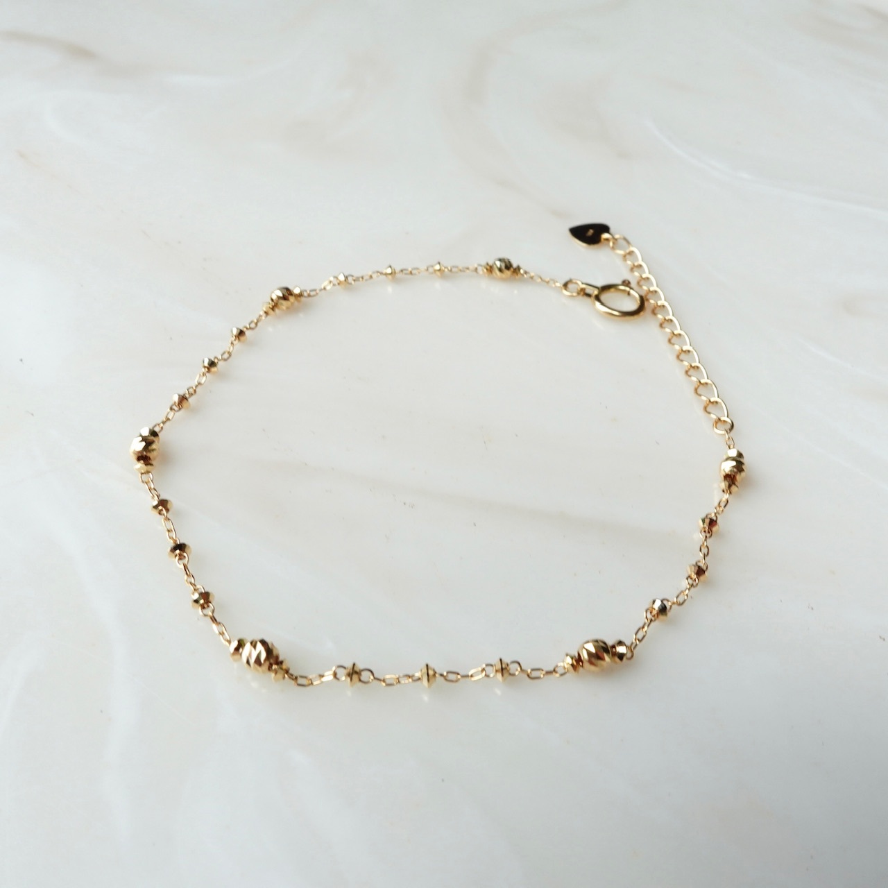 18K Yellow Gold Japanese Laser Balls Bracelet