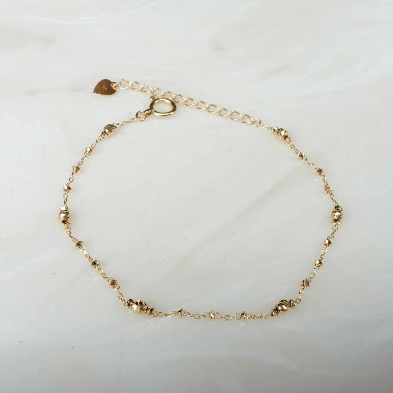 18K Yellow Gold Japanese Laser Balls Bracelet
