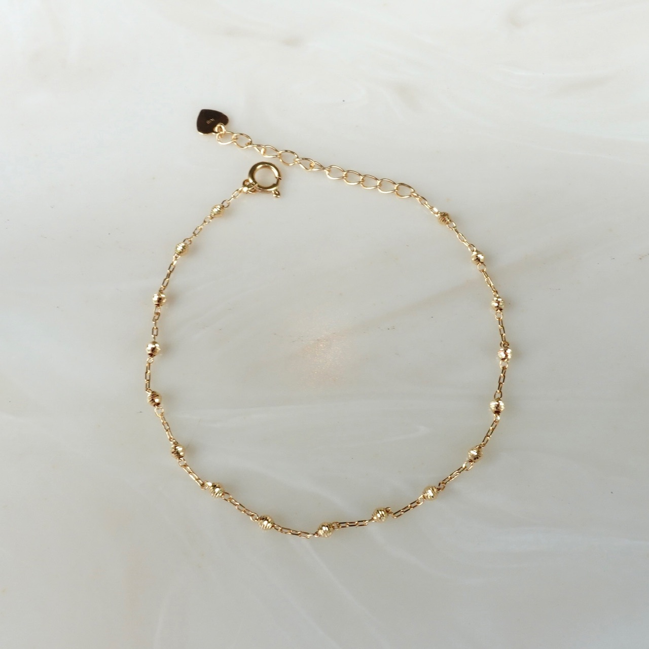 18K Yellow Gold Japanese Laser Balls Bracelet
