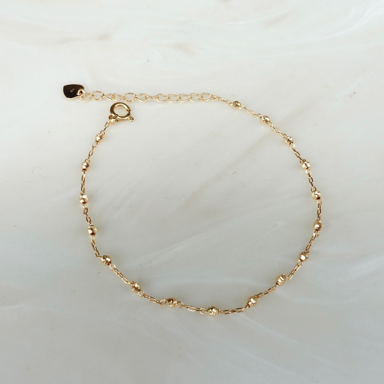18K Yellow Gold Japanese Laser Balls Bracelet