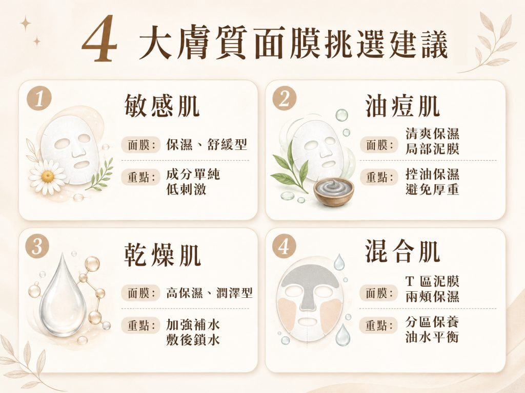 4 大膚質的面膜挑選建議