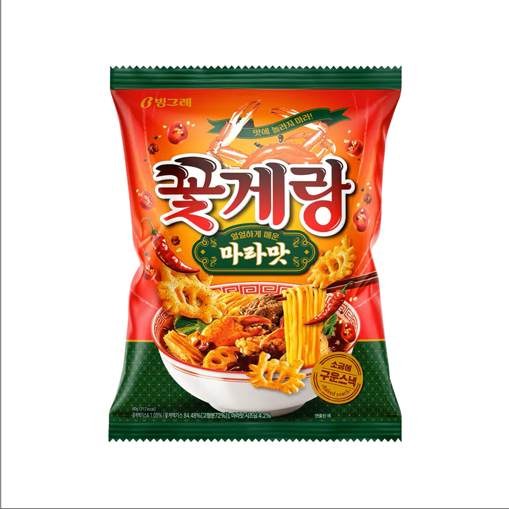【BK SHOP】Binggrae螃蟹餅乾(麻辣口味)60g