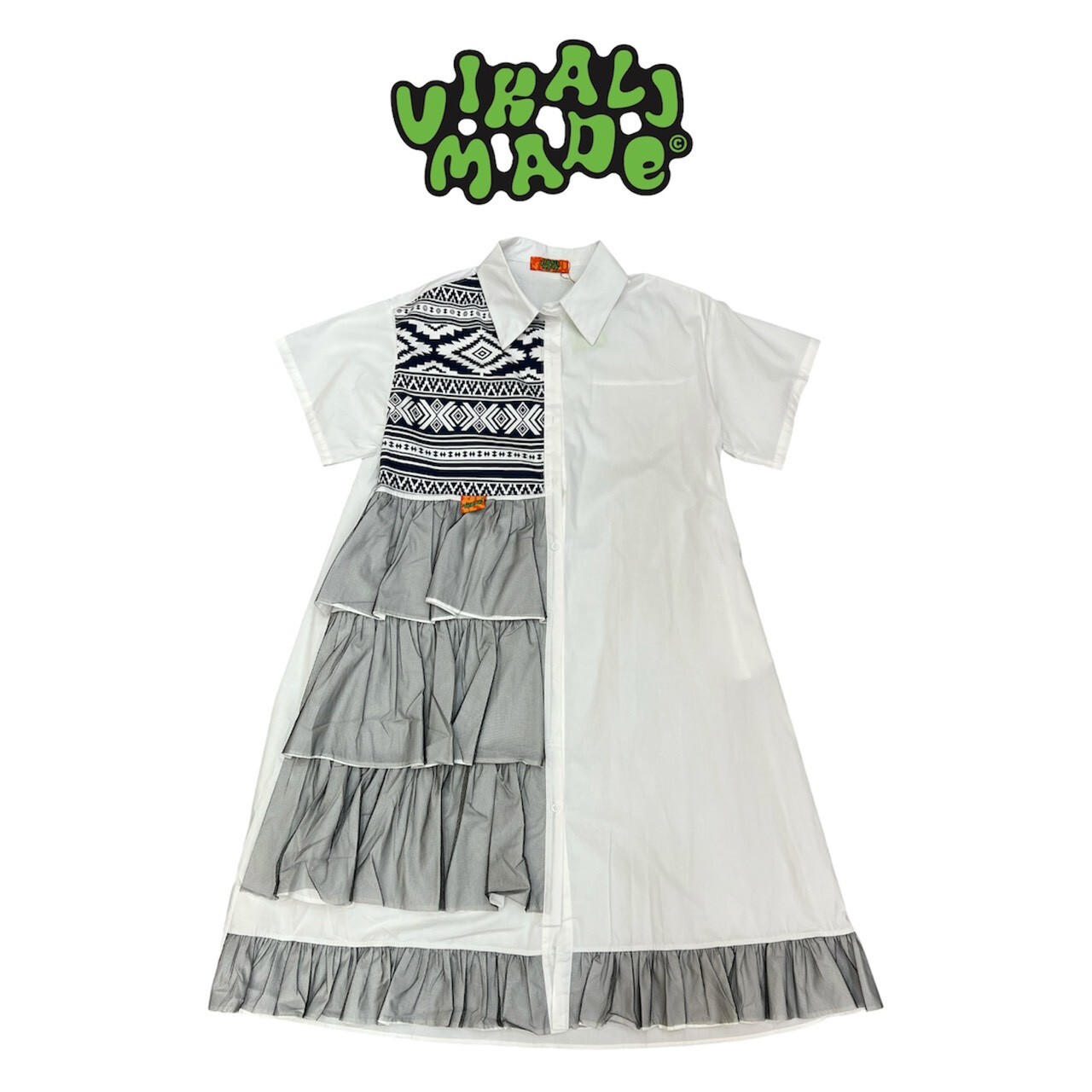 Annstudio｜Patchwork Shirt Dress