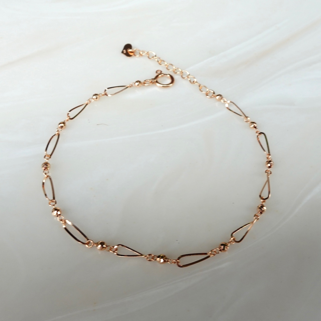18K Rose Gold Japanese Laser Balls Bracelet