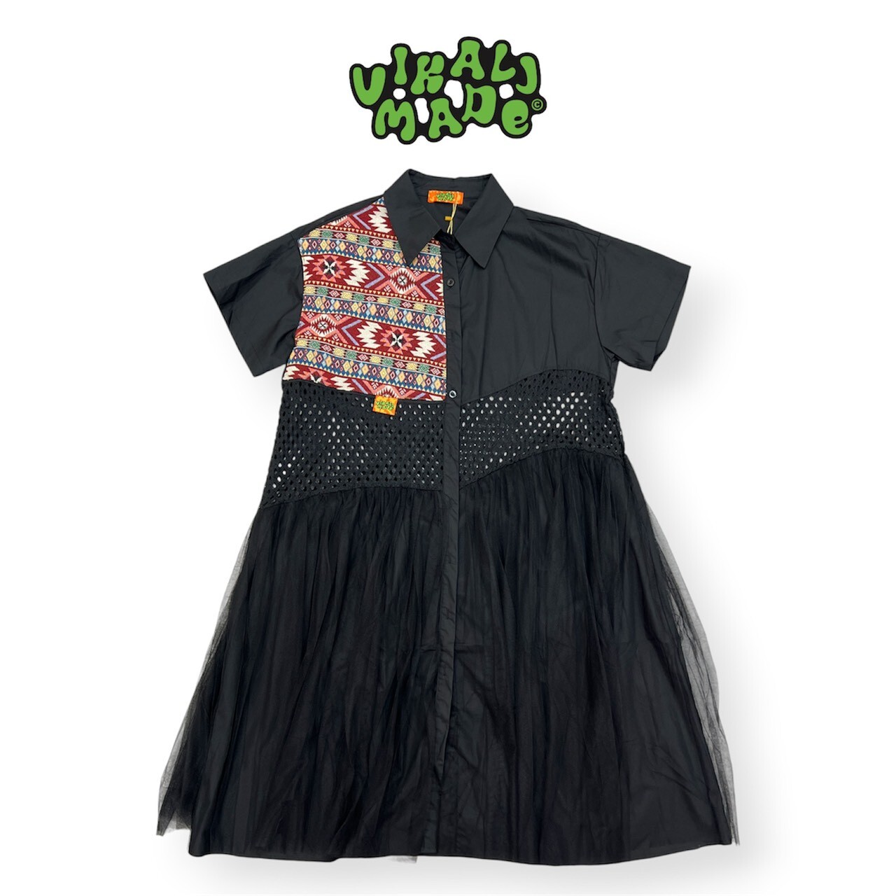 Annstudio｜Patchwork Shirt Dress