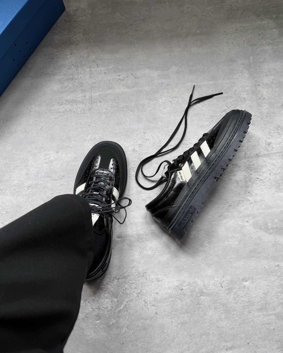 Adidas Originals x SFTM Samba LX Freizeit 聯名 德訓鞋 皮鞋 黑色