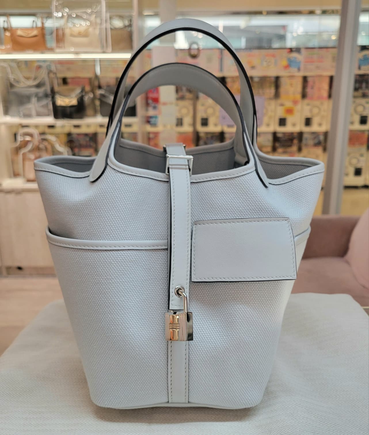 99%NEW HERMES Picotin 18 Cargo N4 gris platine CK 鉑金灰銀扣