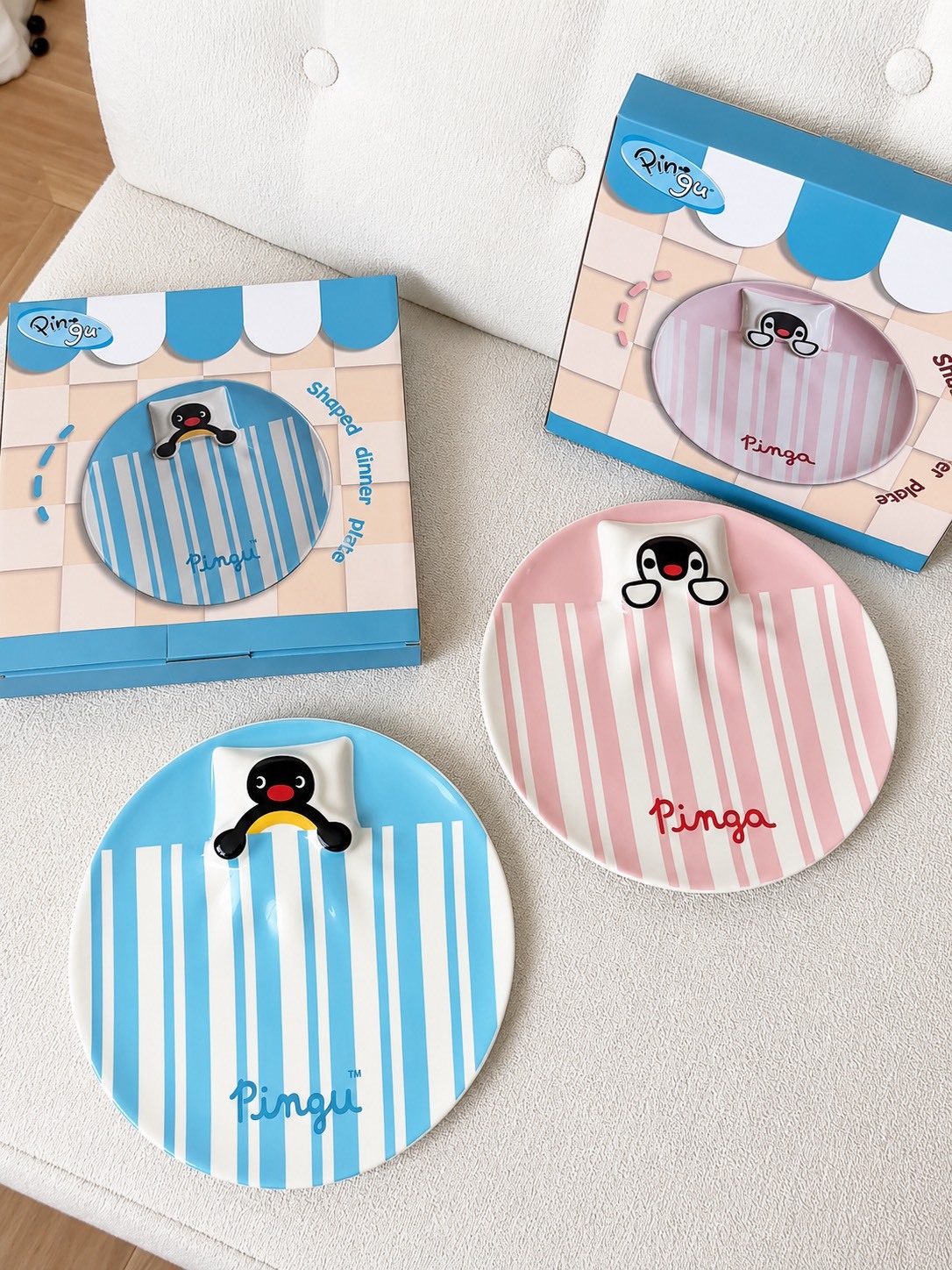 正版授權 PINGU 立體被子躺平盤餐盤