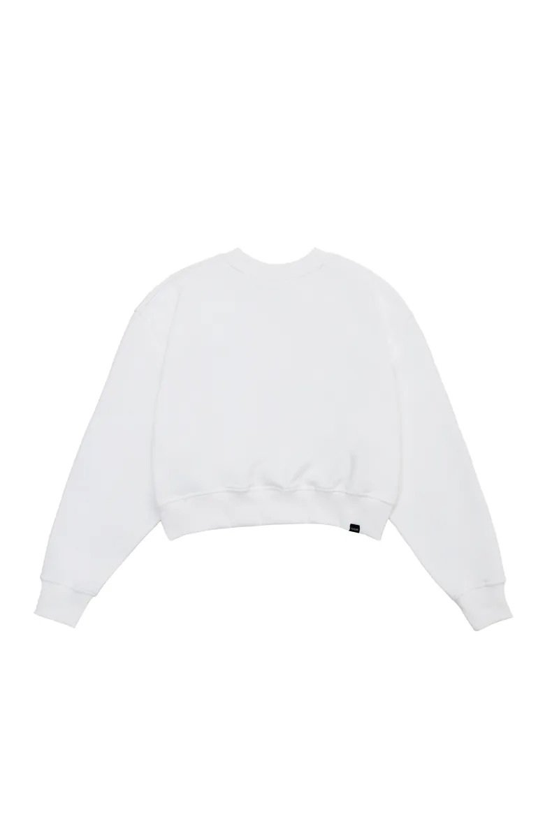 Fm Embroidery Patch Sweatshirt - White