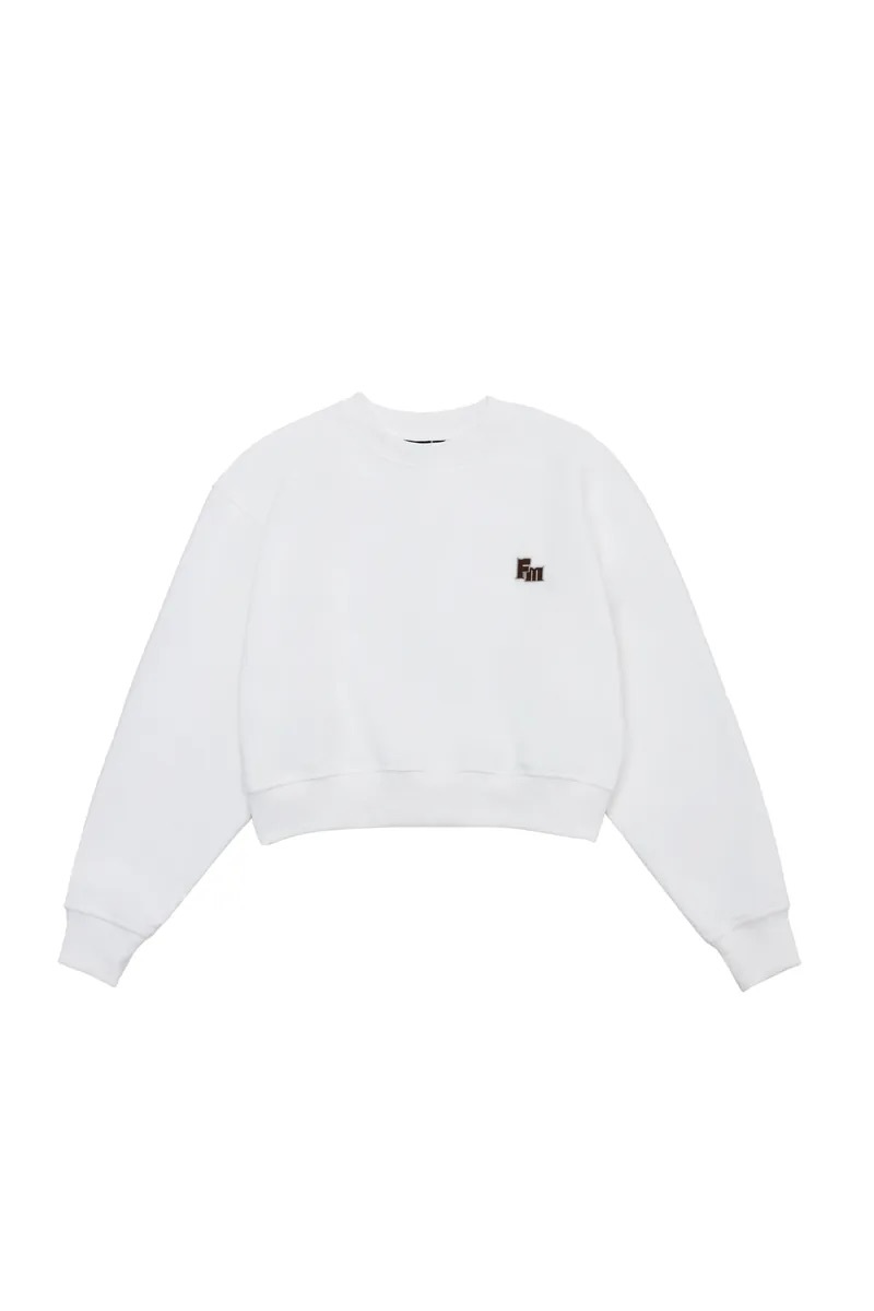 Fm Embroidery Patch Sweatshirt - White