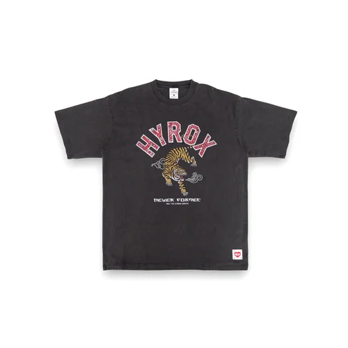 2nd Closet "HYROX" TIGER WASHED T-SHIRT - Black | TE33