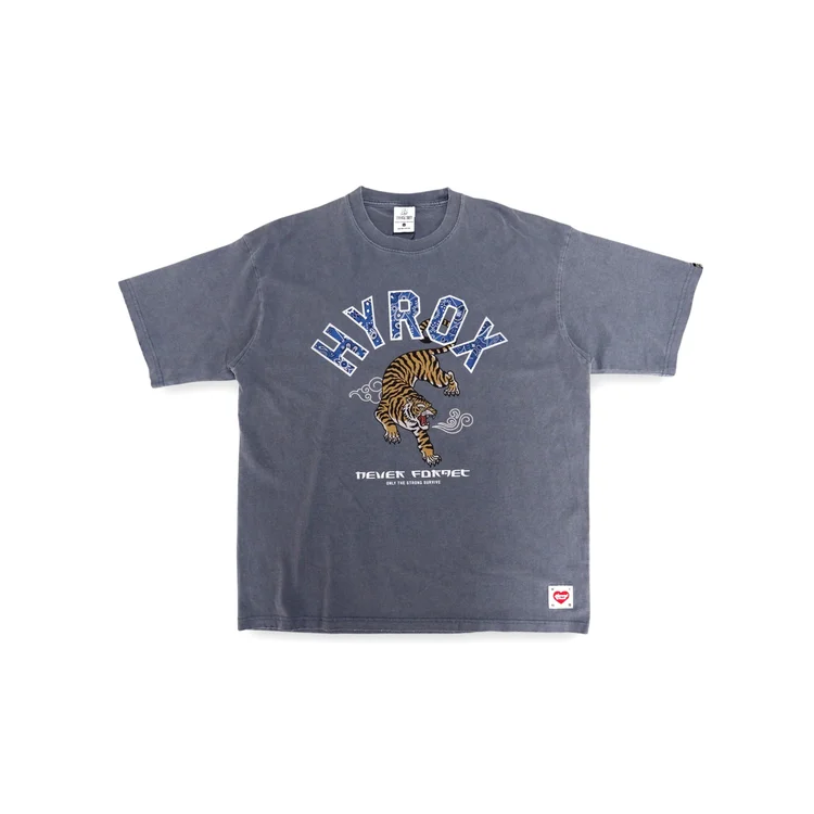 2nd Closet "HYROX" TIGER WASHED T-SHIRT - Blue | TE33