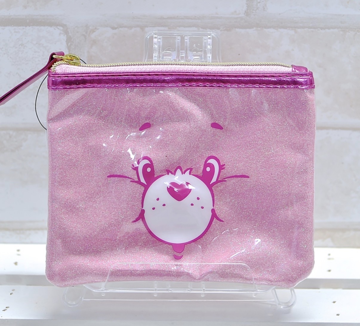 【多莉大減價】JP Carebear 閃閃拉鏈Pouch 粉 4882