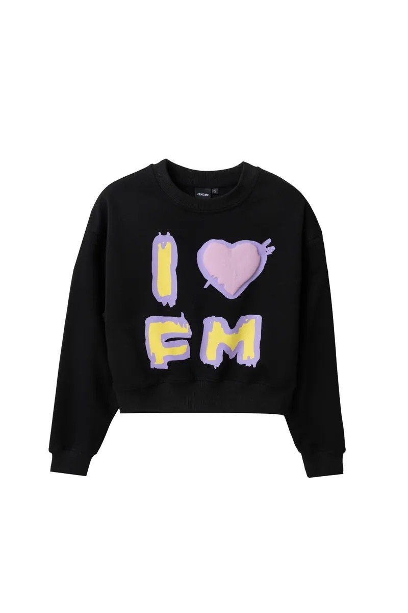 FENGME x Kimi Ji I LOVE FM Sweatshirt - Black