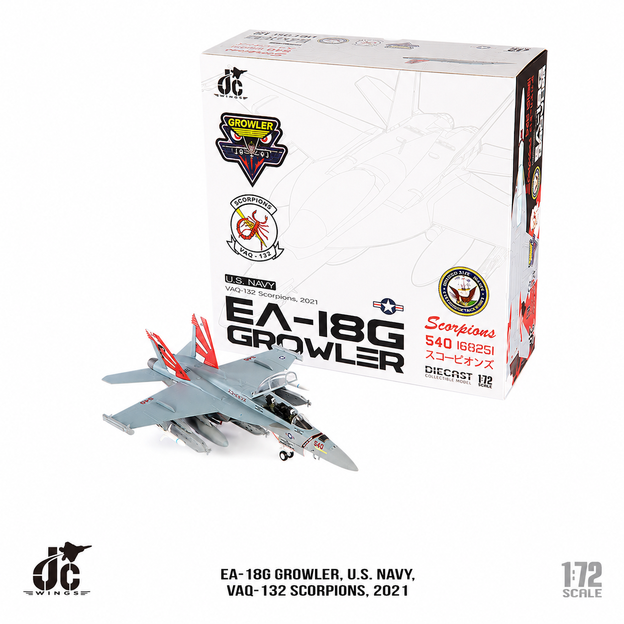 JC wings 1/72 美國海軍 EA-18G「咆哮者」電戰機 2021年 VAQ-132「蠍子」中隊