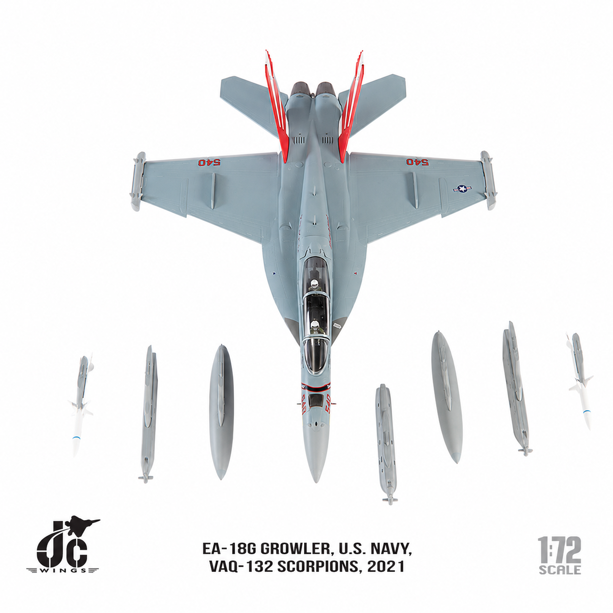 JC wings 1/72 美國海軍 EA-18G「咆哮者」電戰機 2021年 VAQ-132「蠍子」中隊