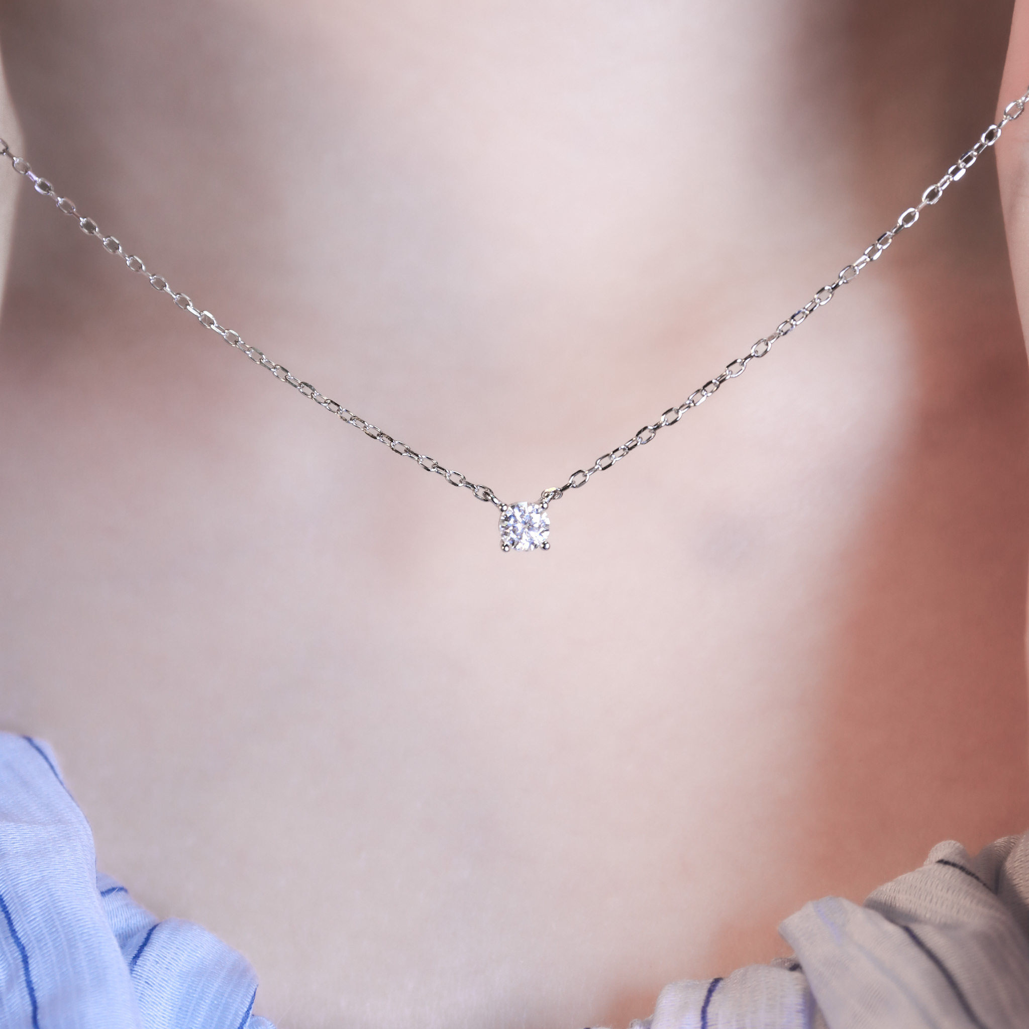 | 925 Silver・White Gold・Moissanite l The Radiant Start Of The Galaxy Necklace | NE1783 |