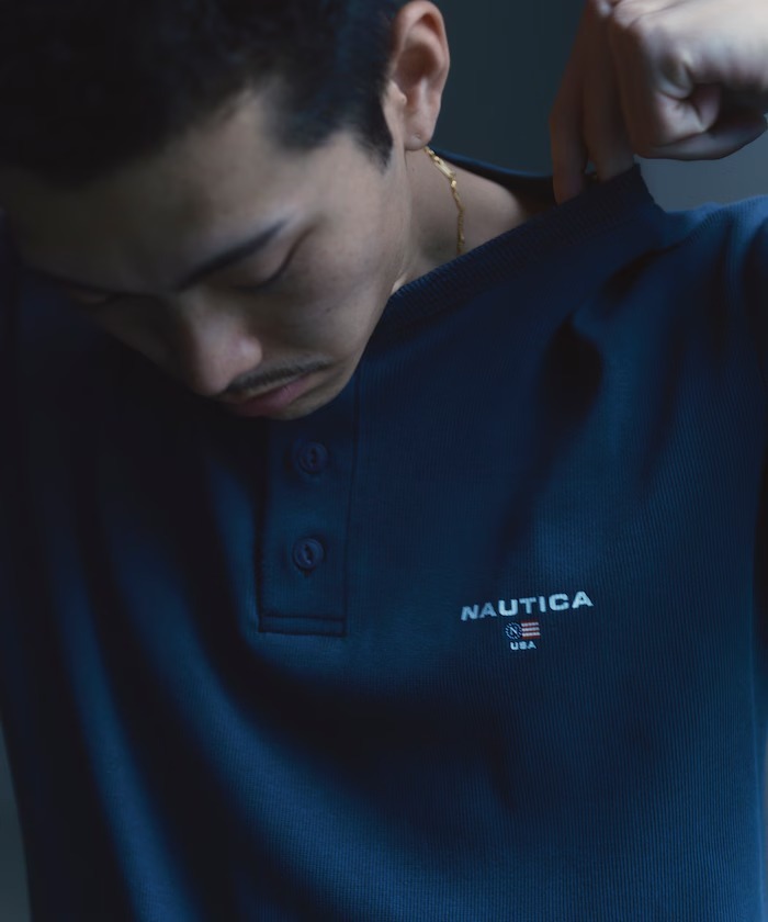 日本 Nautica Waffle Henley T-Shirt