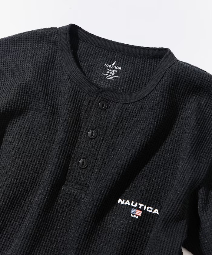 日本 Nautica Waffle Henley T-Shirt
