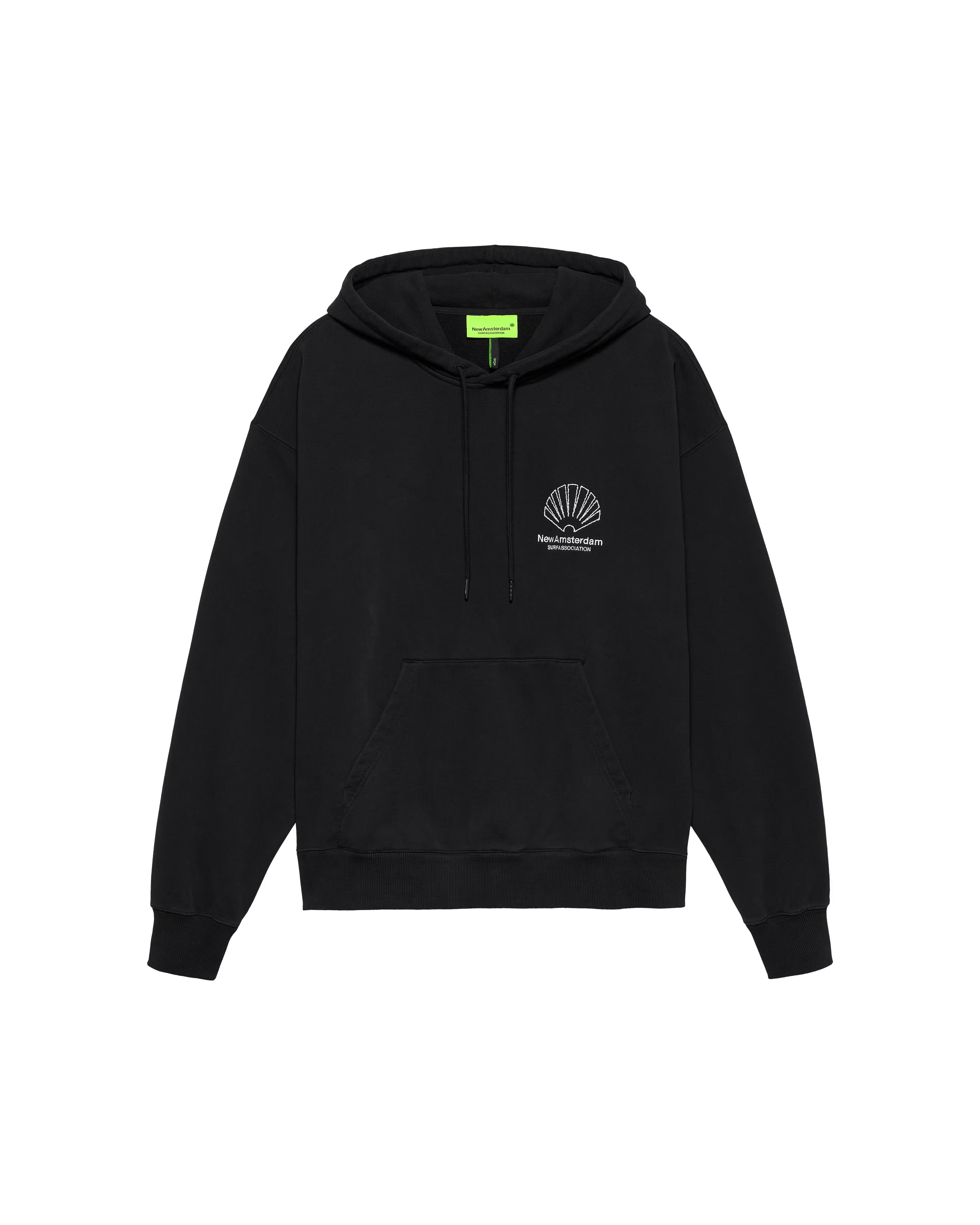 NEW AMSTERDAM SURF ASSOCIATION｜LOGO HOODIE + BLACK/WHITE
