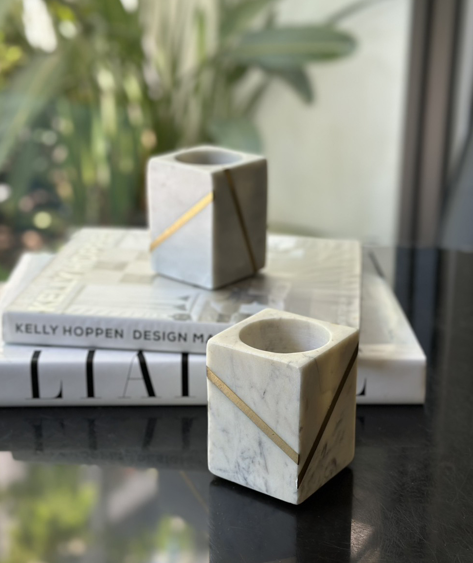 大理石黃銅條系列 漱口杯