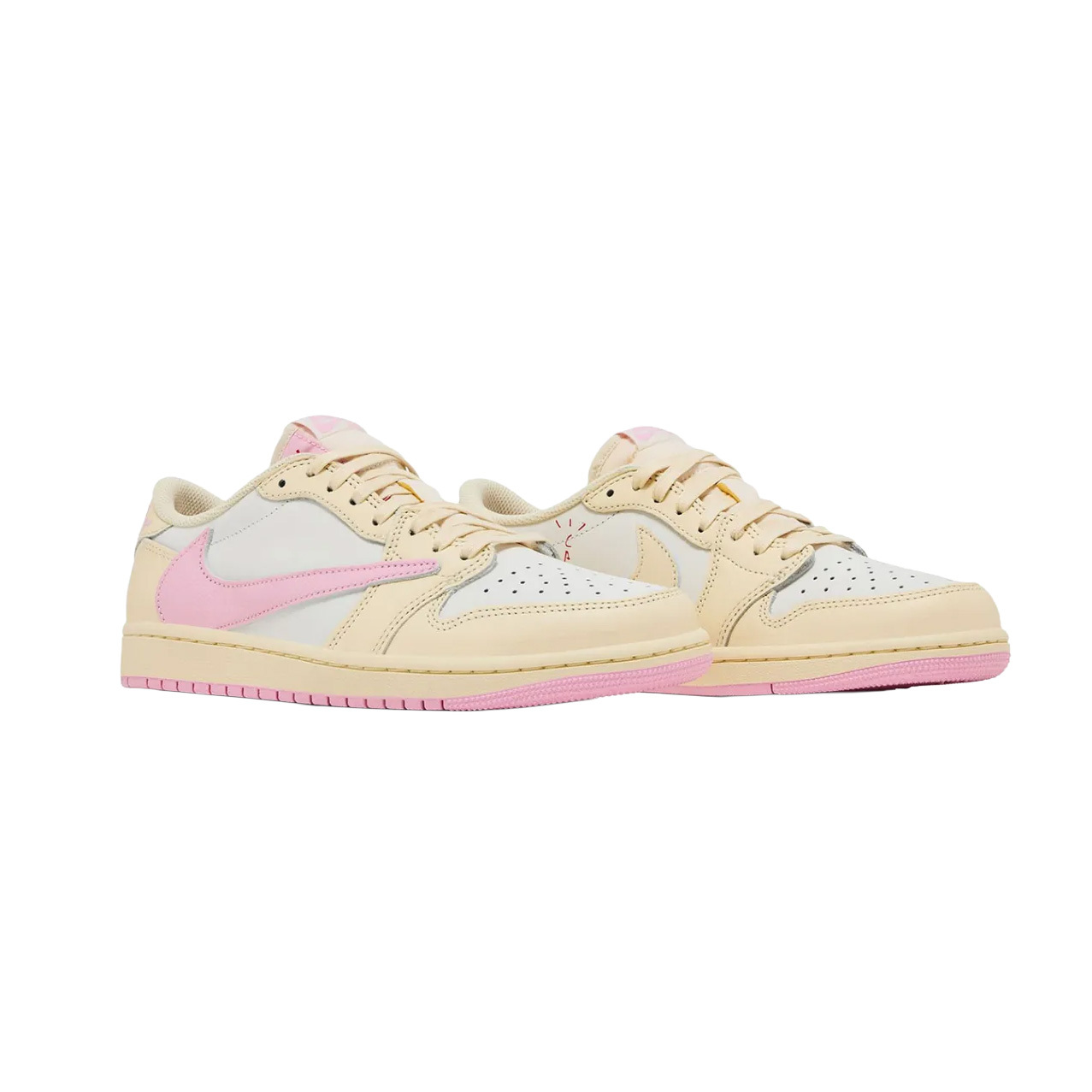 -(A4c)-TRAVIS SCOTT X AIR JORDAN 1 RETRO LOW OG "SHY PINK" 倒勾 米白 粉勾-IQ7604 100