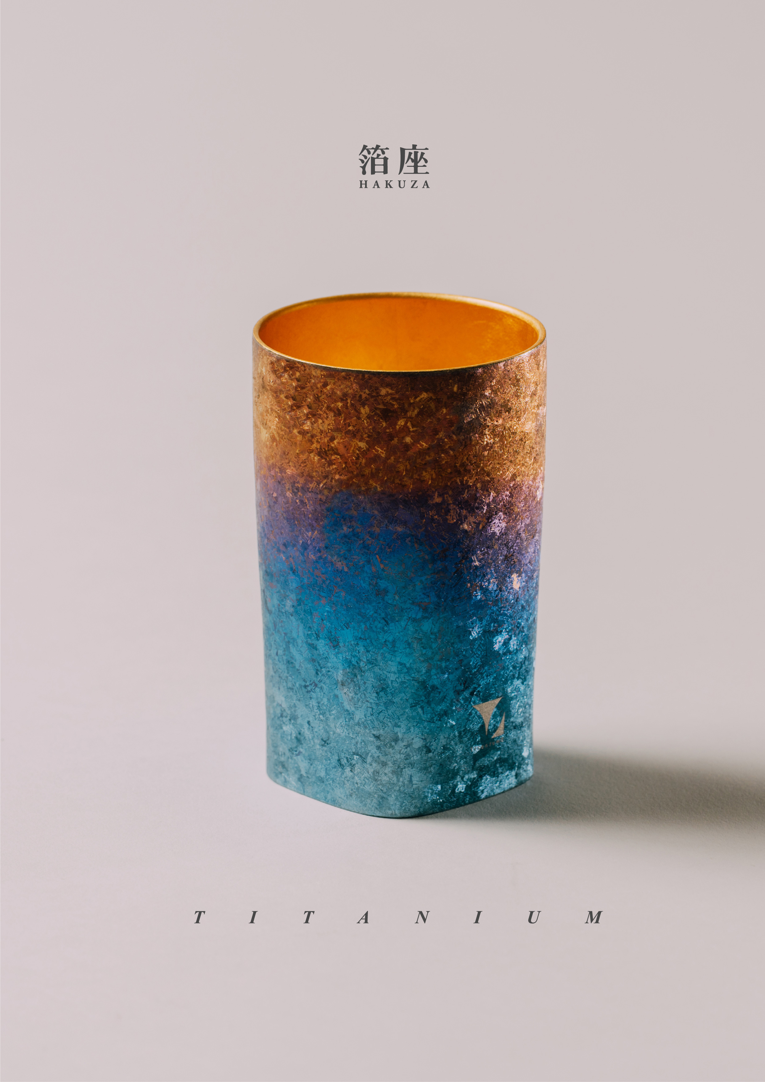 鈦造 x 箔座｜鈦方杯｜鈦金之美【黃金宇金】｜雙層結構｜300ml 木盒裝