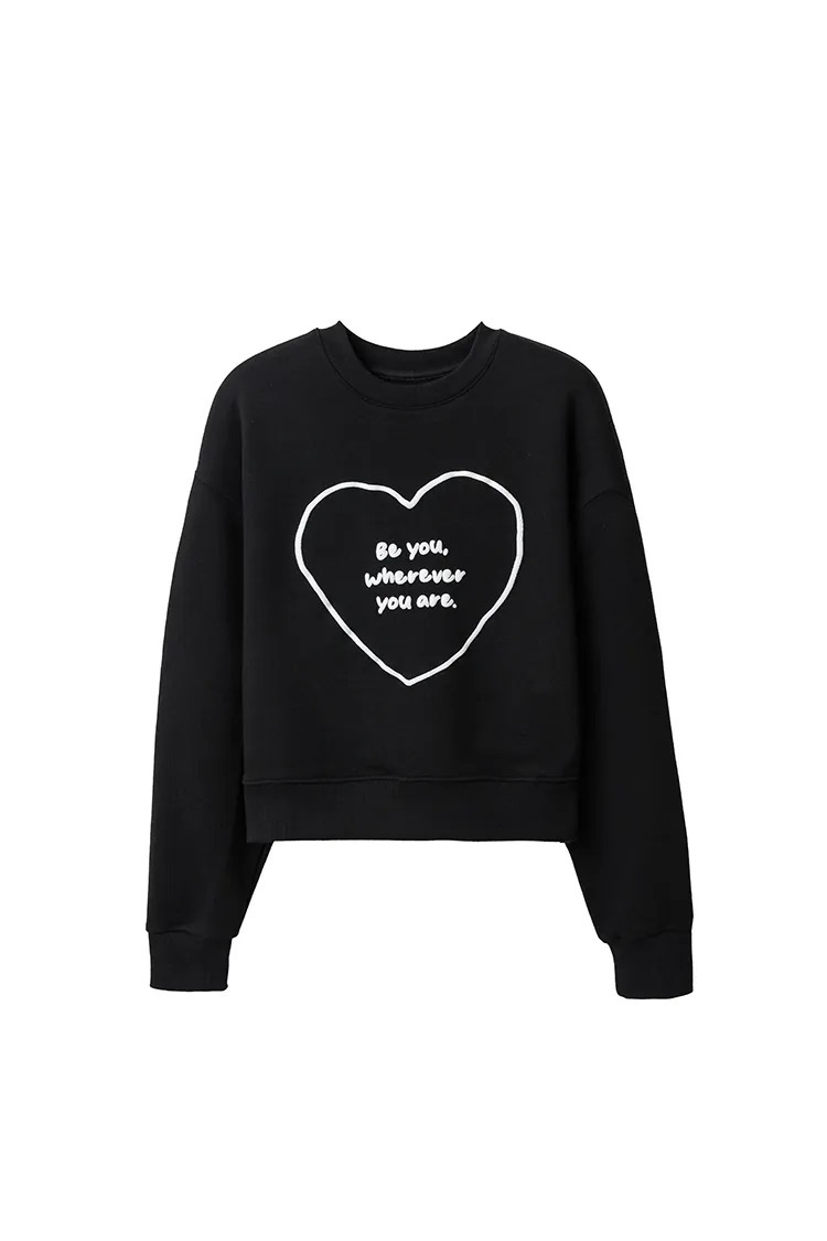 FENGME x Kimi Ji Love Graffiti Slogan Sweatshirt - Black