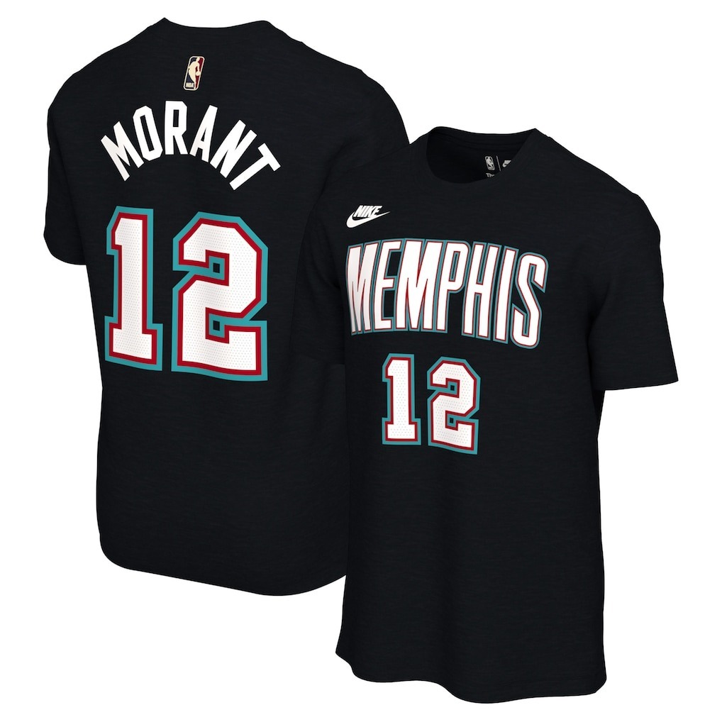 NBA短袖 Ja Morant 曼菲斯灰熊復古黑 HWC Nike Player Name Tee 棉質 短袖 全新