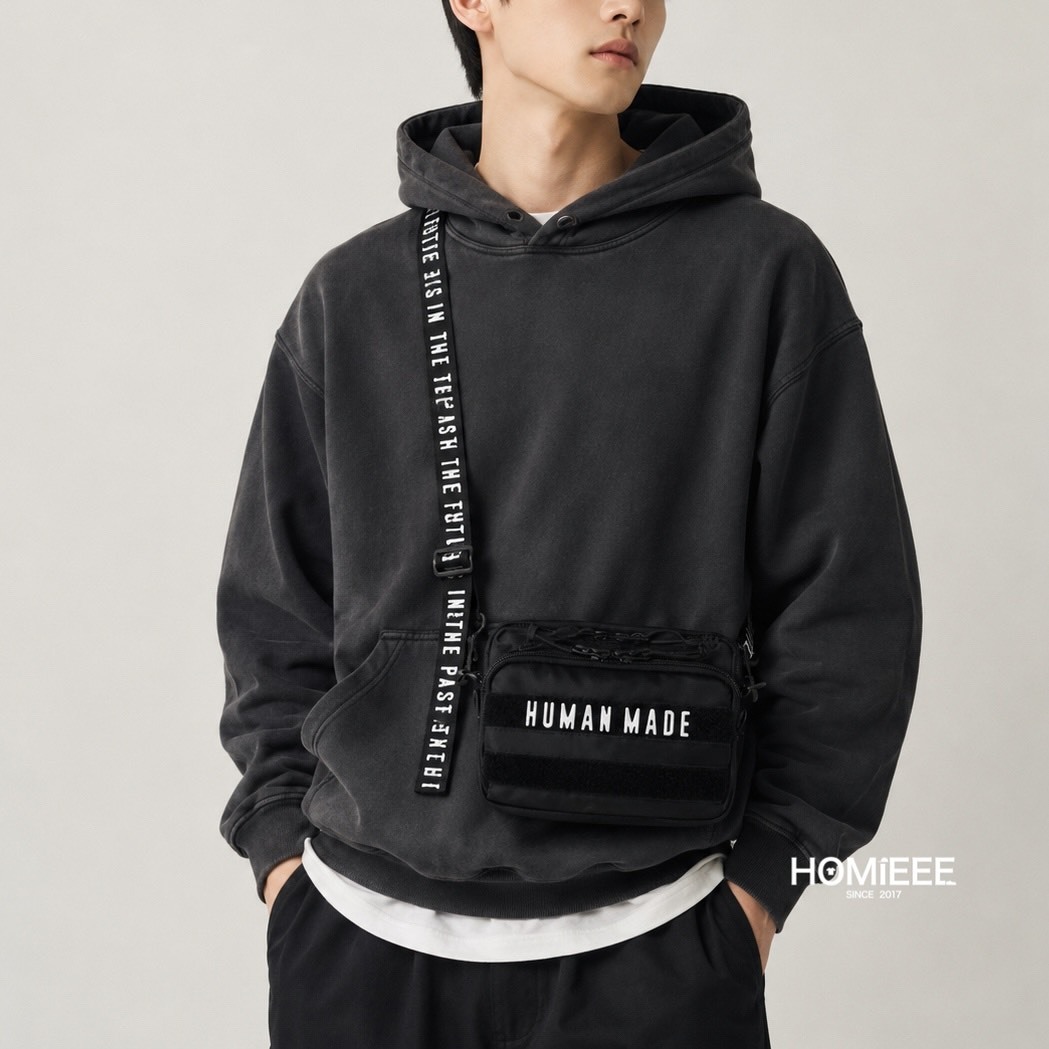 Human Made Military Pouch 側背包 小包 多夾層 黑色 [HM31GD075]