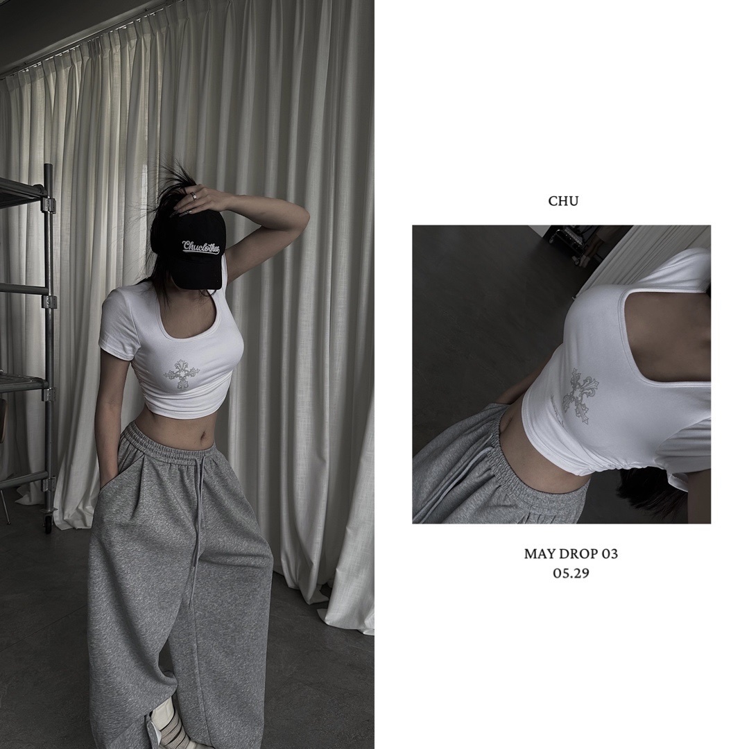 𝐂𝐇𝐔-𝐌𝐀𝐃𝐄｜Curve Bra T 十字短袖上衣 BT-03 (05.29 Drop)