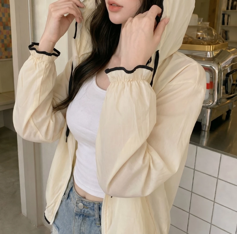 【直播】BUY LOVE BL052807 女裝韓系木耳邊防曬薄外套