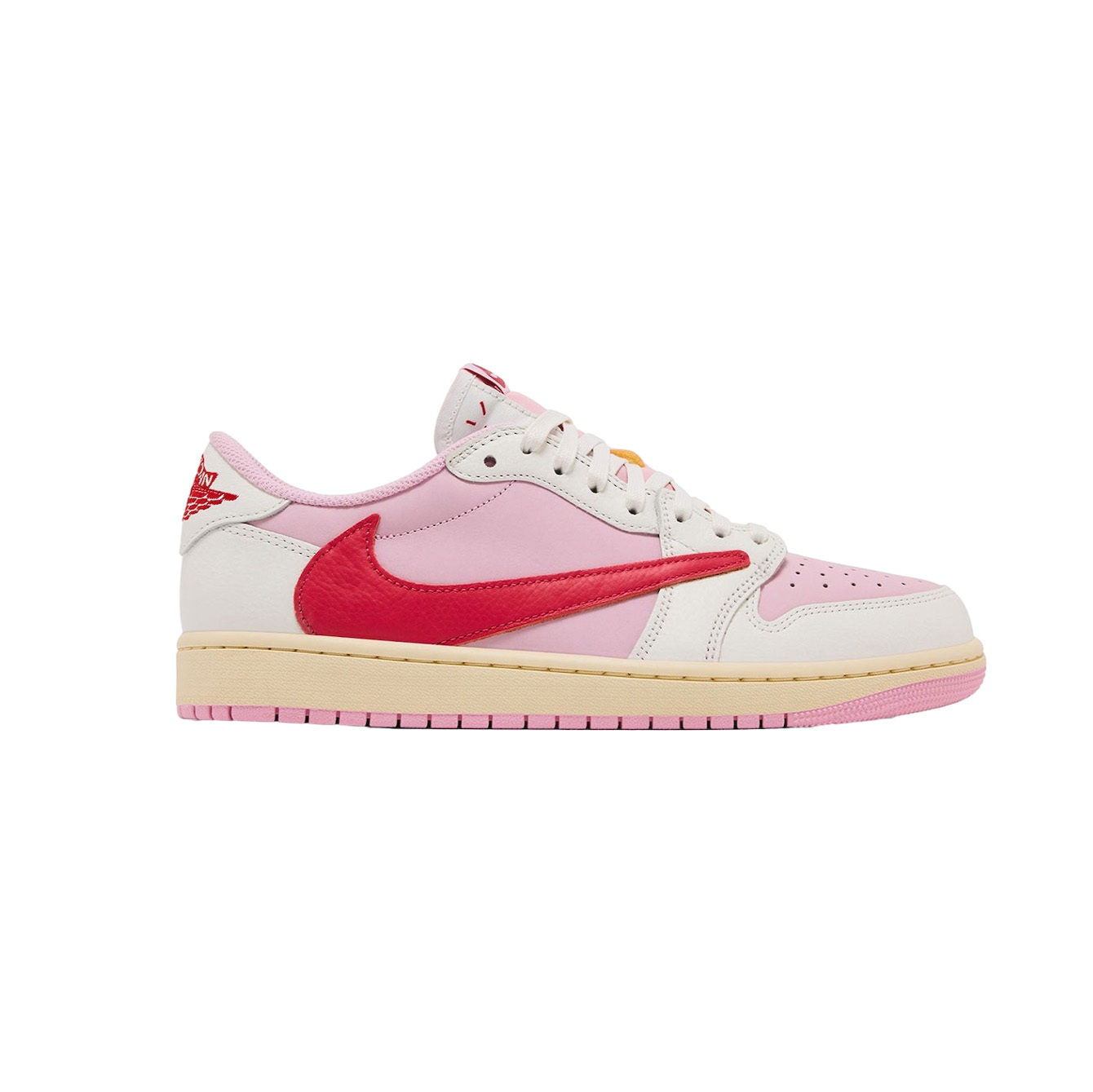 -(A9cd)-TRAVIS SCOTT X AIR JORDAN 1 RETRO LOW OG 倒勾 白粉 紅勾"SAIL TROPICAL PINK"-IQ7604 101