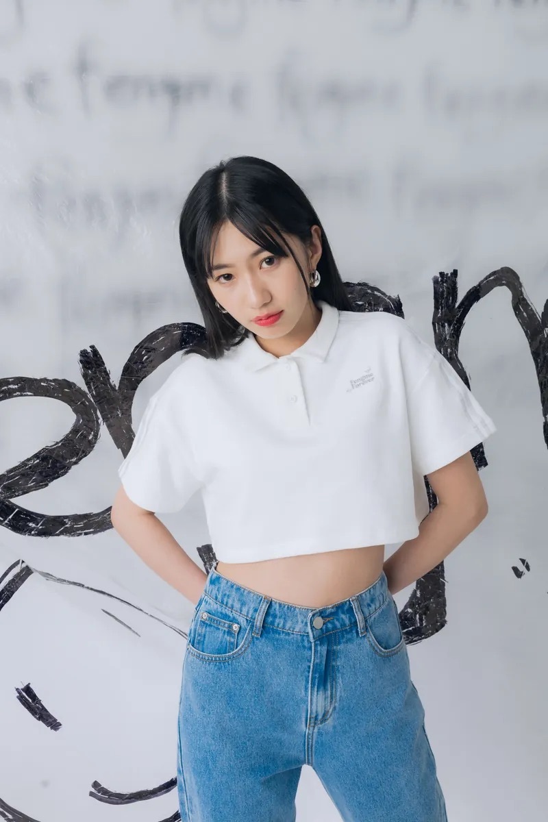 Butterfly Cropped Skipper Polo Shirt - White