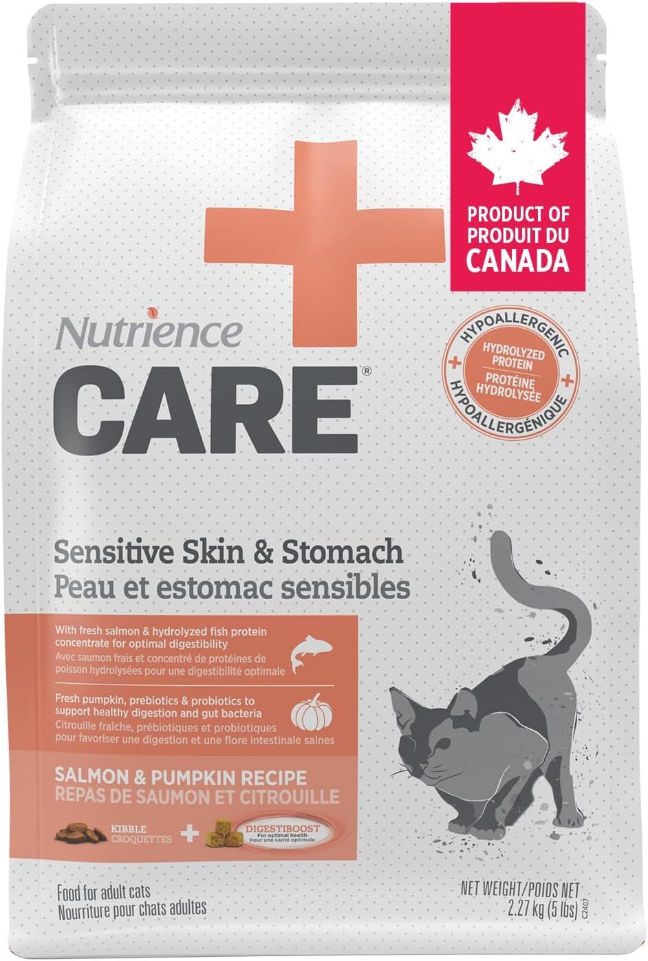 Nutrience CARE - 過敏皮膚及腸胃配方貓乾糧 (5 lb / 11lb)