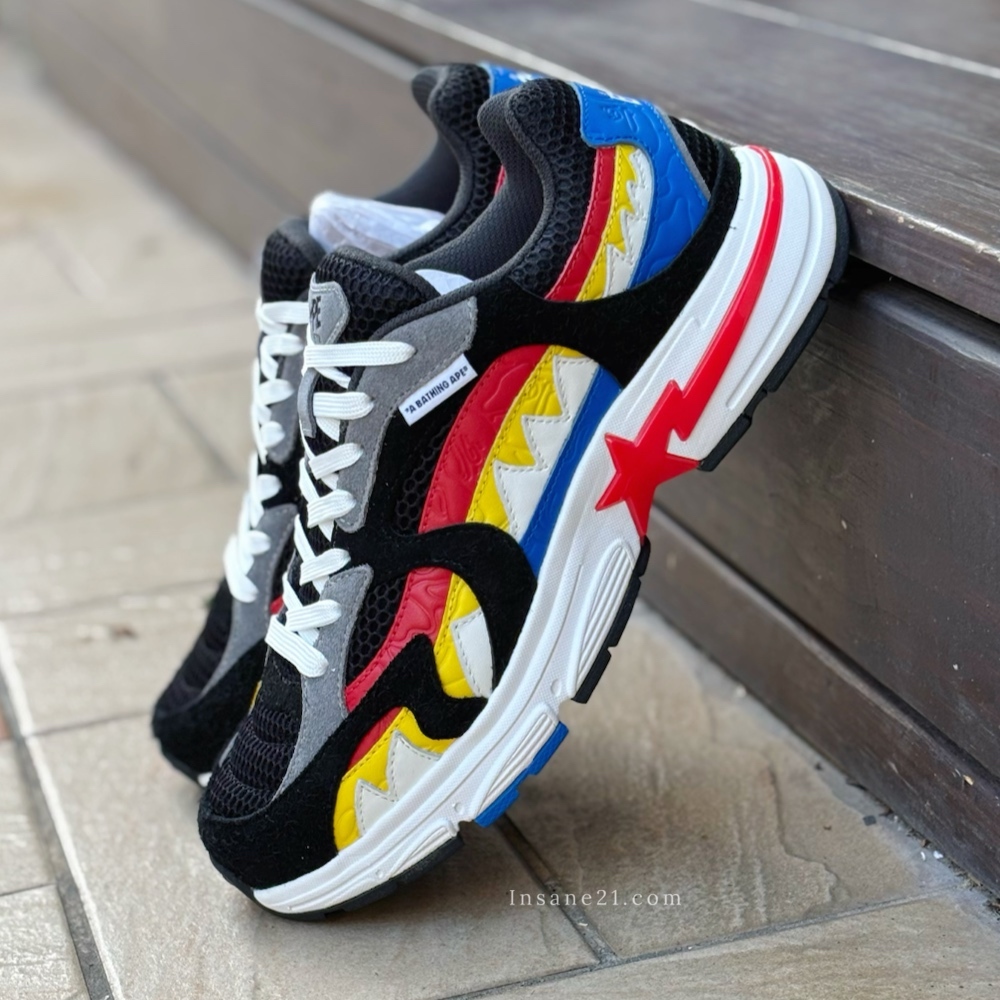 A BATHING APE SHARK STA LOW 彩色拼接 運動鞋 穿搭 1K70191311