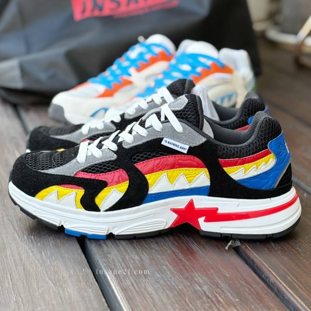 A BATHING APE SHARK STA LOW 彩色拼接 運動鞋 穿搭 1K70191311