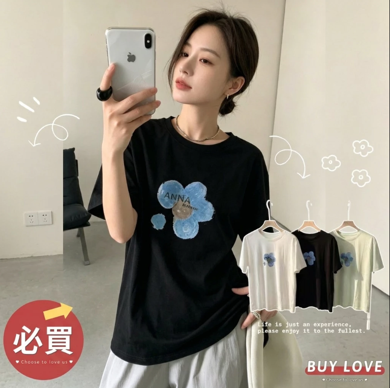 【直播】BUY LOVE BL052808 女裝印花短袖上衣
