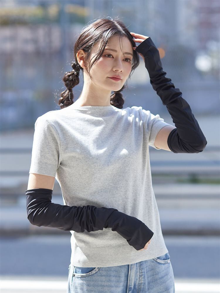 #預購 🇯🇵日本 tutuanna 抗UV98% 素面 涼感防曬袖套 60cm 26219051