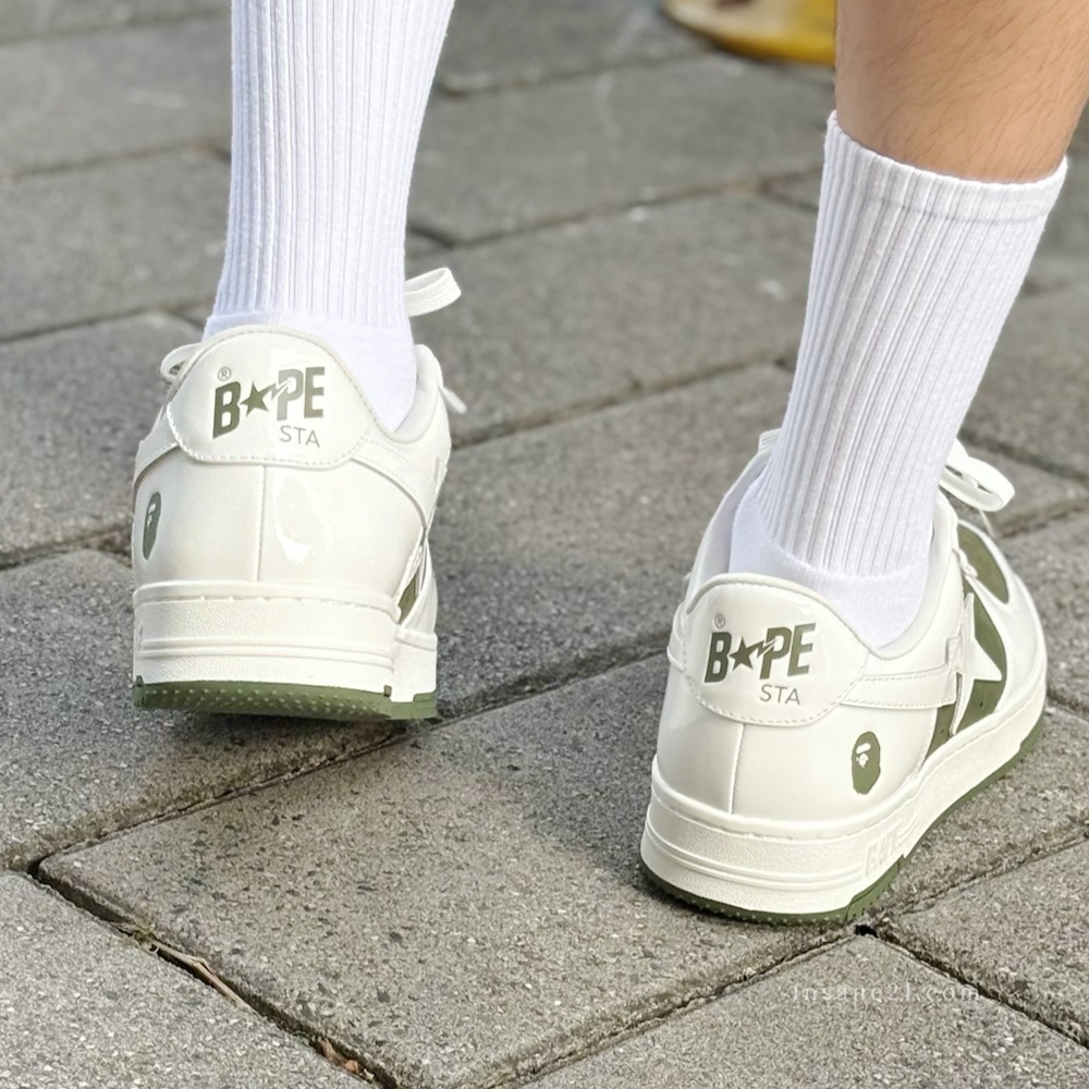 A BATHING APE  綠藍 白底 休閒 運動鞋 OLIVE DRAB/NAVY 兩色 男鞋 1K80191306