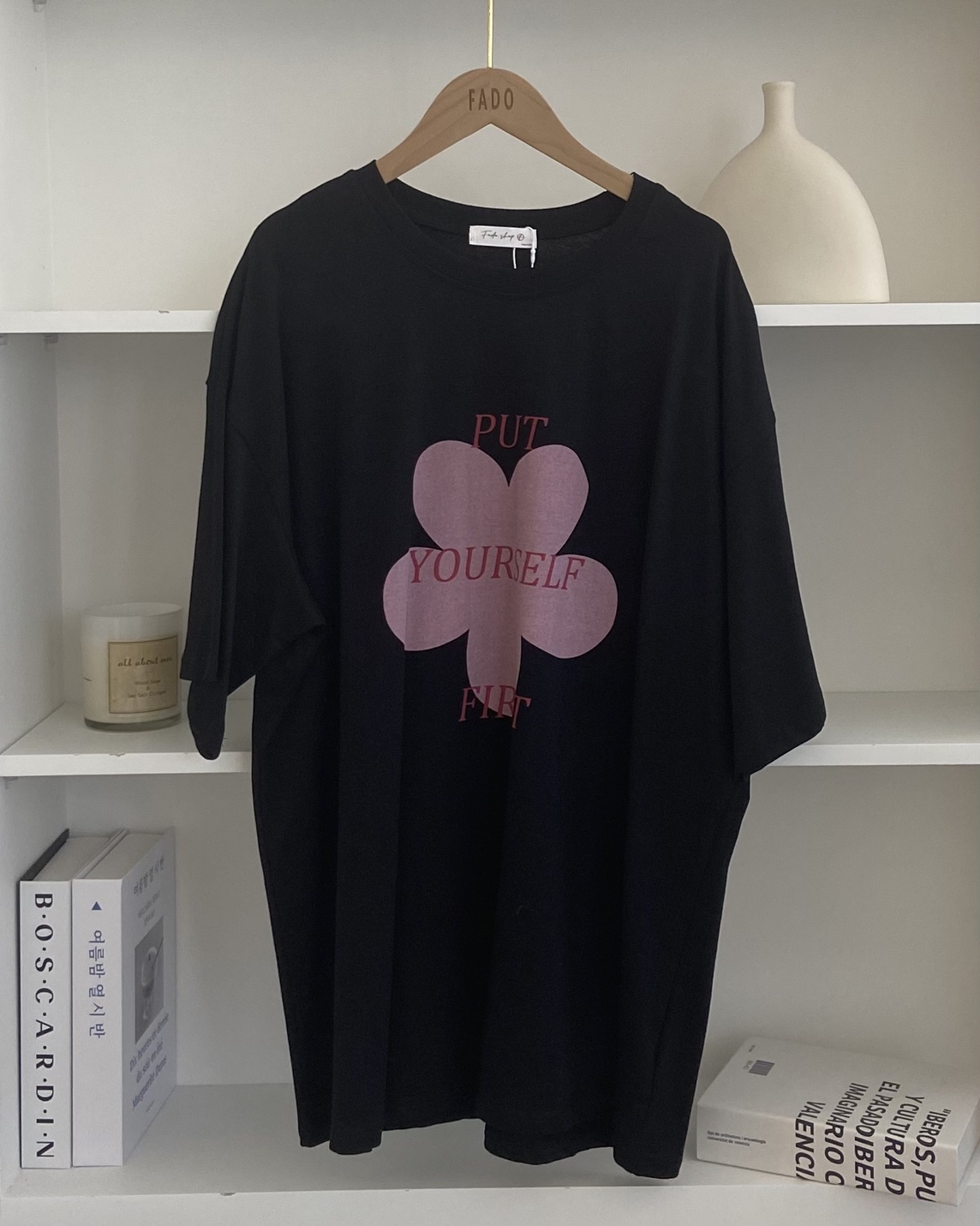 法朵Fado shop｜撞色花花字母oversize短T0215089 五色