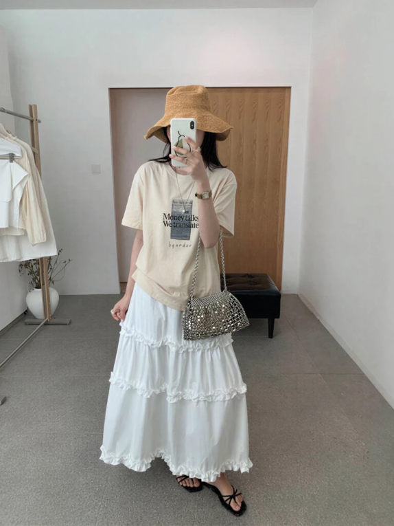 【直播】BUY LOVE BL052809 女裝美式復古報紙印花短袖上衣