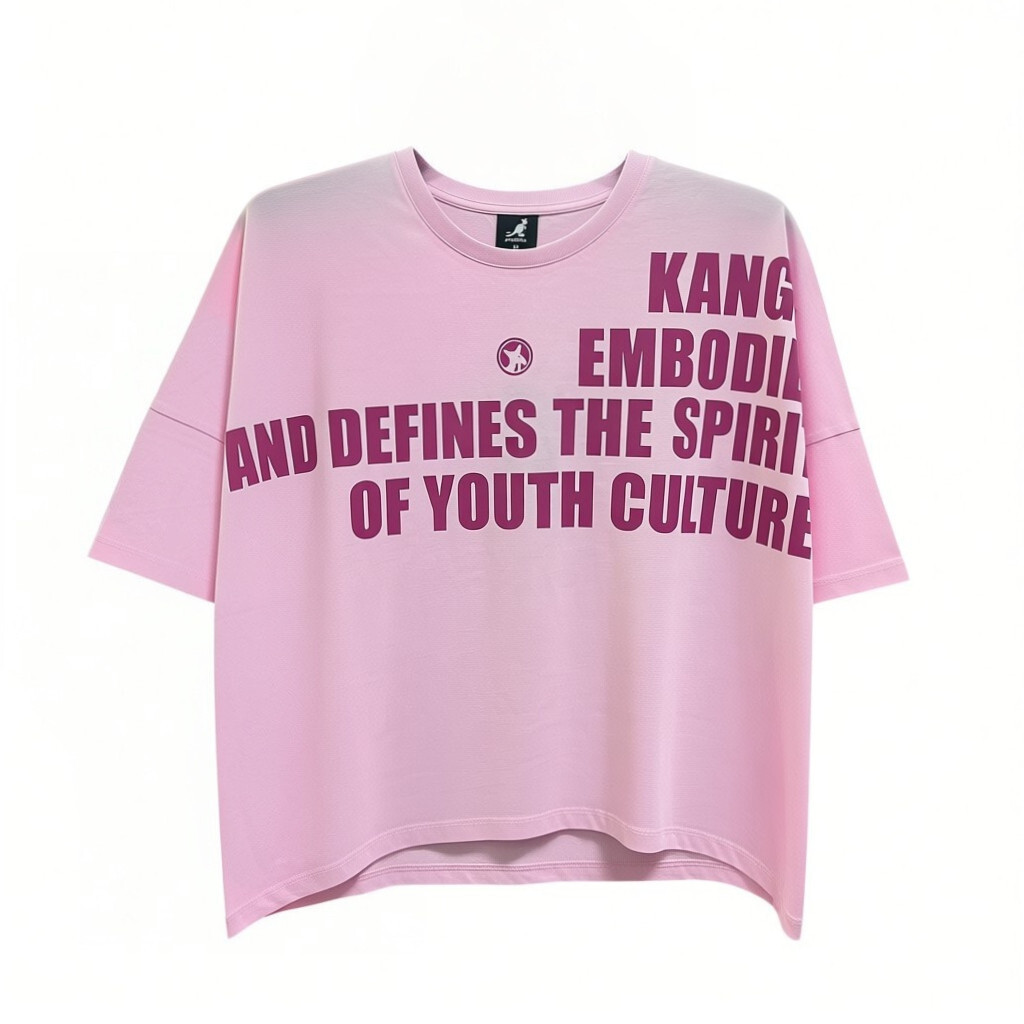 KANGOL 短T 粉 大LOGO 夏日 短袖 上衣 女 6622101240