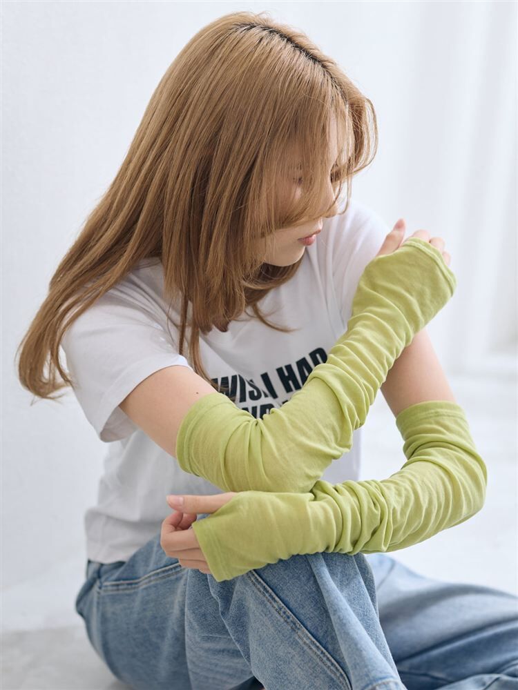 #預購 🇯🇵日本 tutuanna 抗UV90% 嫘縈混紡素面 涼感防曬袖套 60cm 26219044