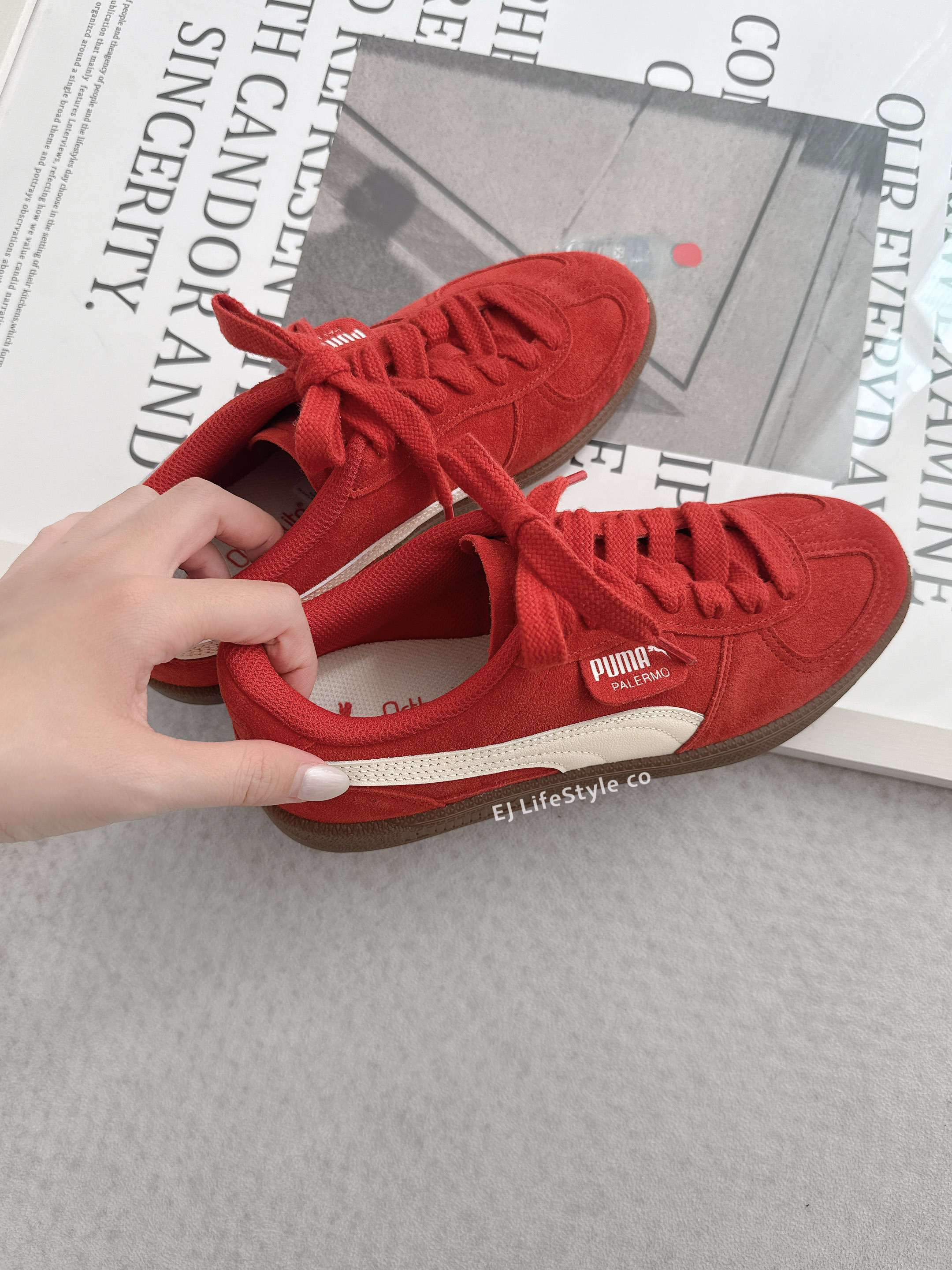 PUMA PALERMO SD 復古紅 奶油白 焦糖底 男女鞋 408532-02 / 調貨