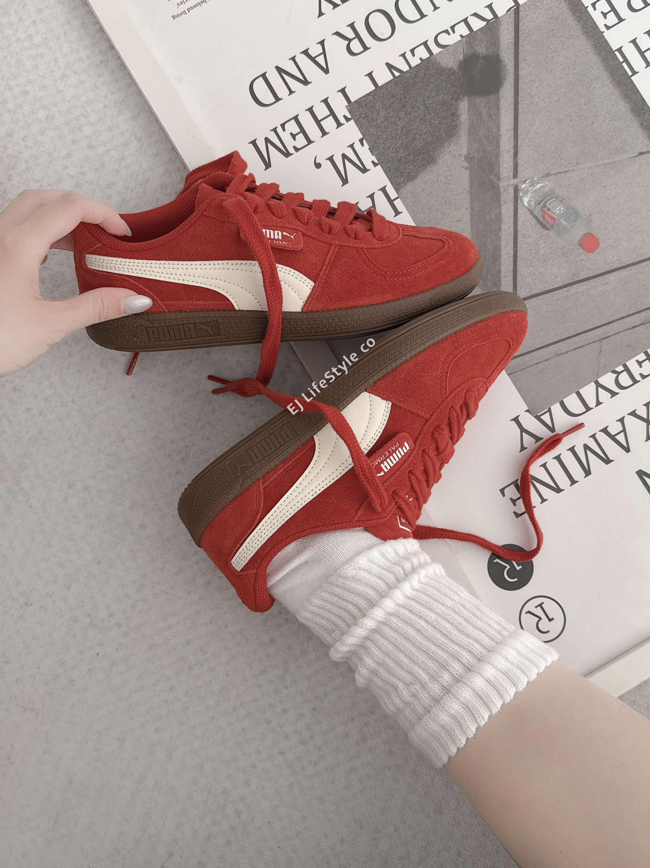 PUMA PALERMO SD 復古紅 奶油白 焦糖底 男女鞋 408532-02 / 調貨