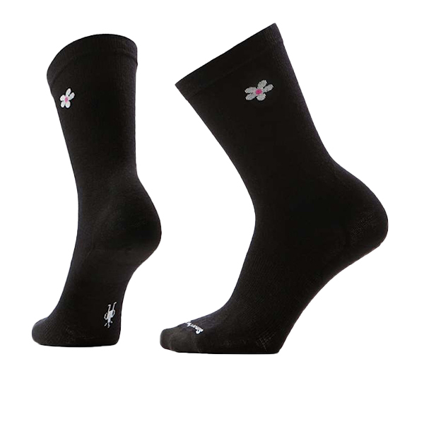 【Smartwool】女日著中長襪-小花 黑色、自然白、淺霧紫 / SW003042