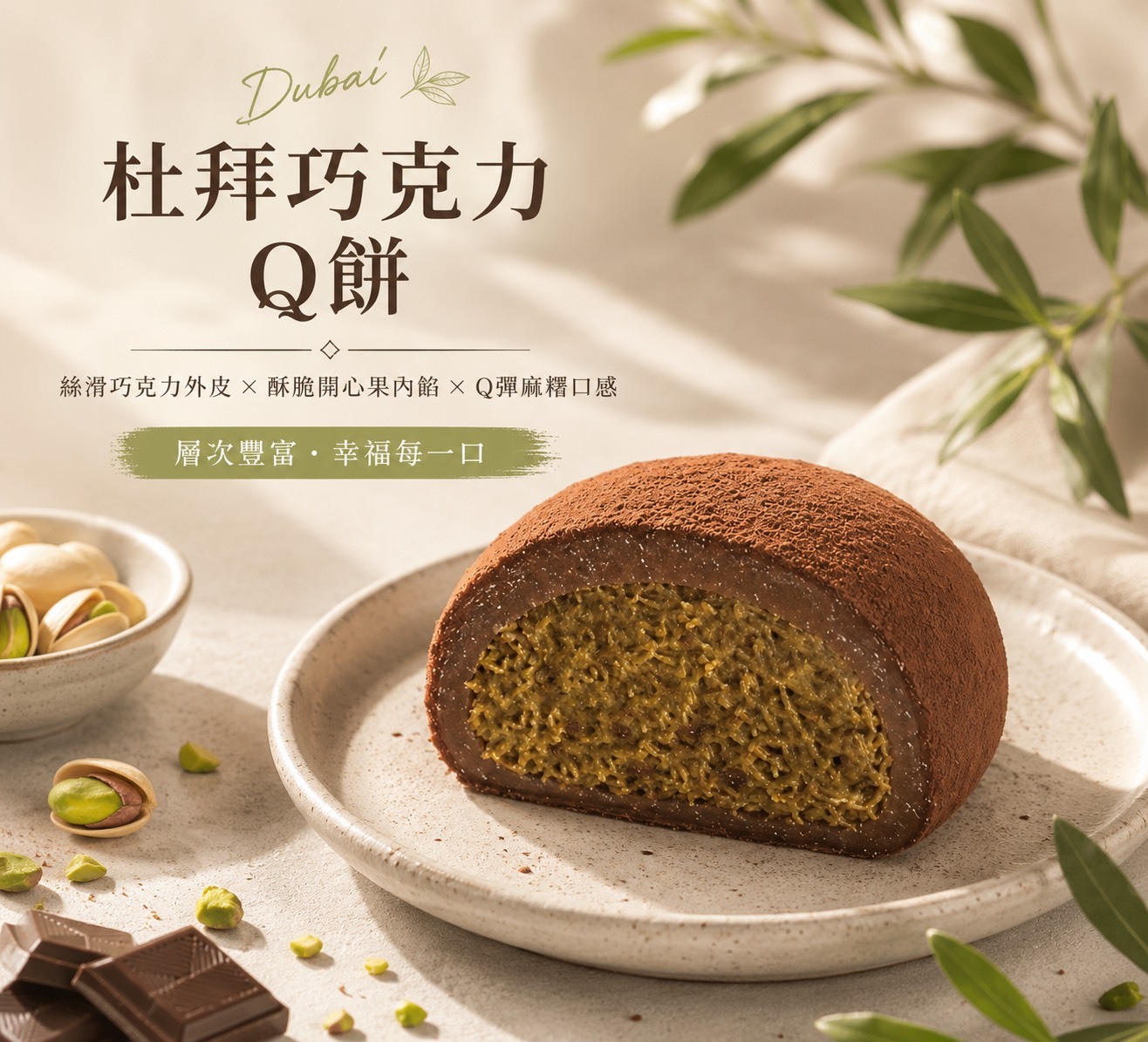 預購【06月17日(三)發貨】 人氣甜點💮杜拜巧克力Q餅 【50g±5%*6入/盒】