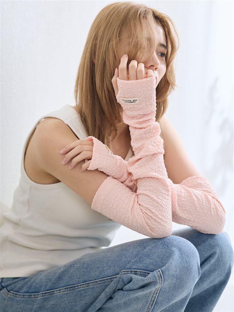 #預購 🇯🇵日本 tutuanna 抗UV90% 皺皺感標籤 涼感防曬袖套 60cm 26219045