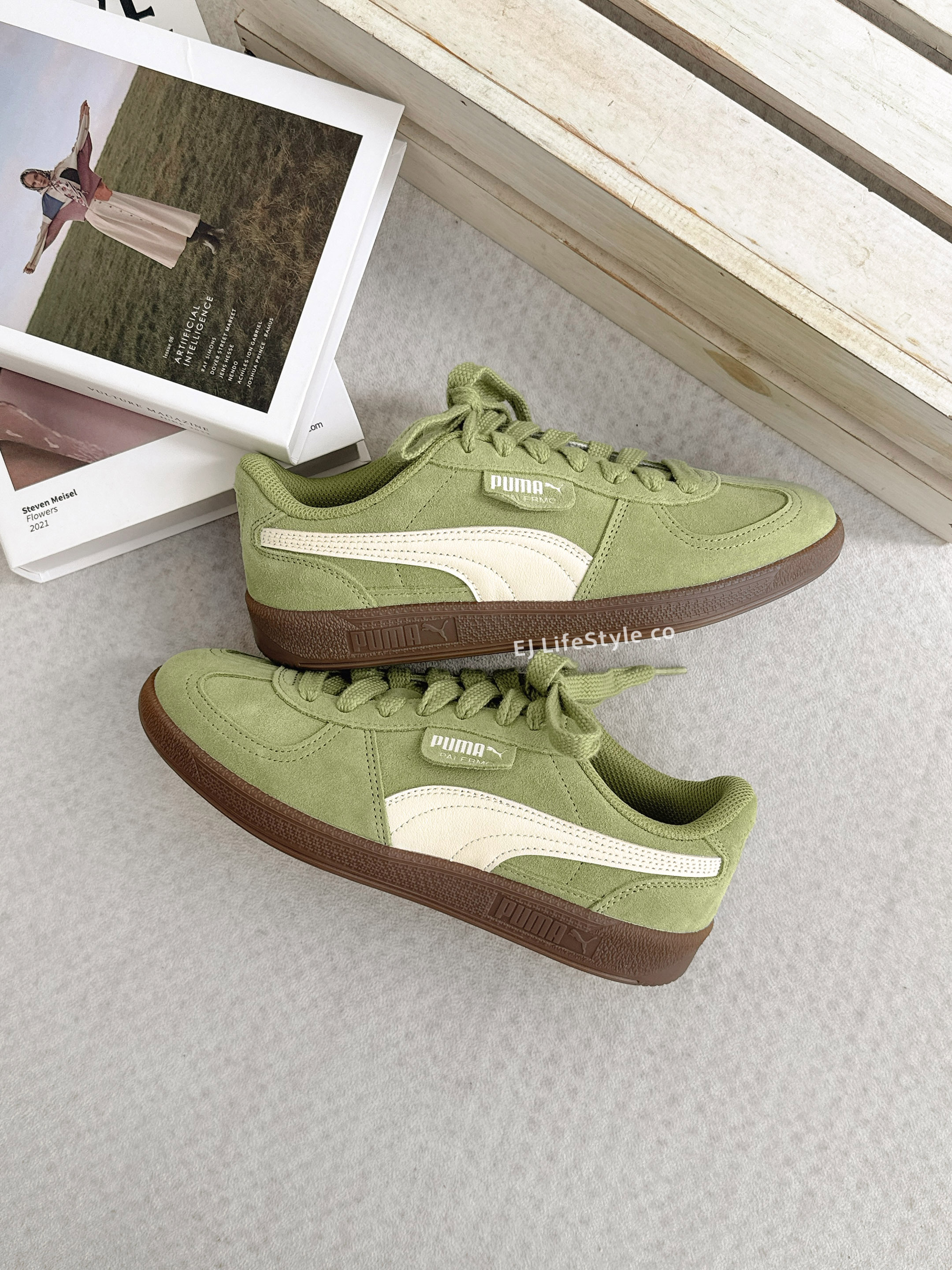 PUMA PALERMO SD 抹茶拿鐵 奶油白 焦糖底 男女鞋 408532-03 / 調貨